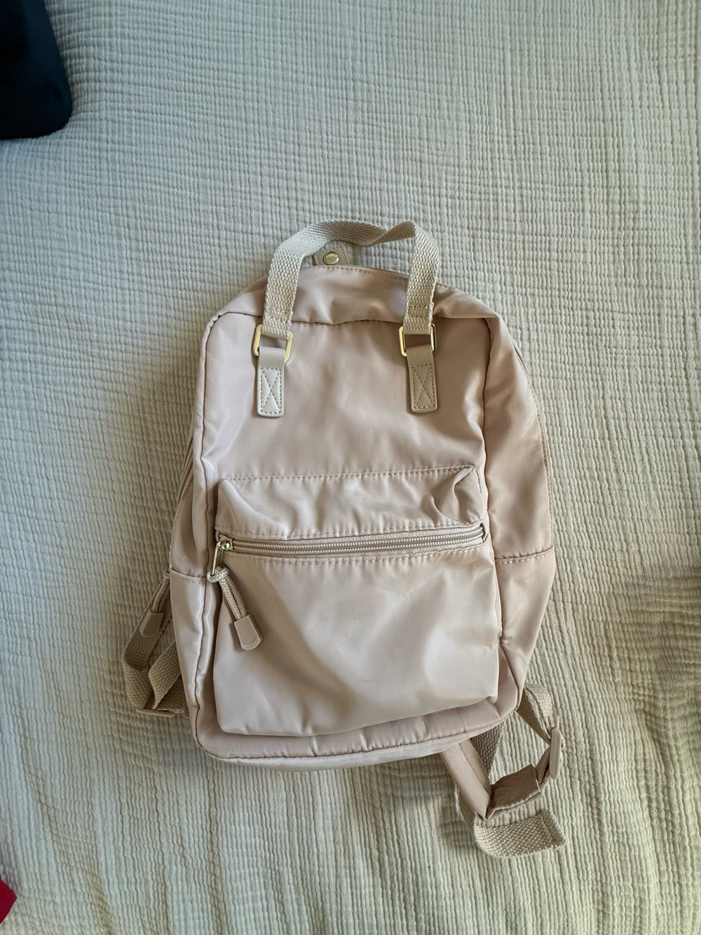 Target Beige Mini Backpack with Gold Hardware
